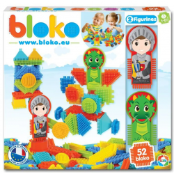 Jouet de construction - BLOKO - Coffret de 150 avec 2 Plaques de jeu et 2  Figurines Famille
